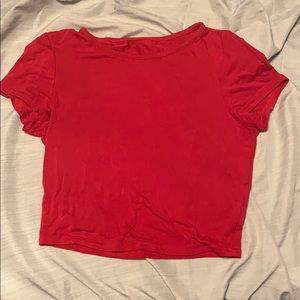 Red soft crop top